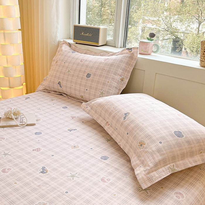 91家纺网 家纺一手货源 找家纺 名优家纺 2026新款13070全棉印花单床单 小粉螺