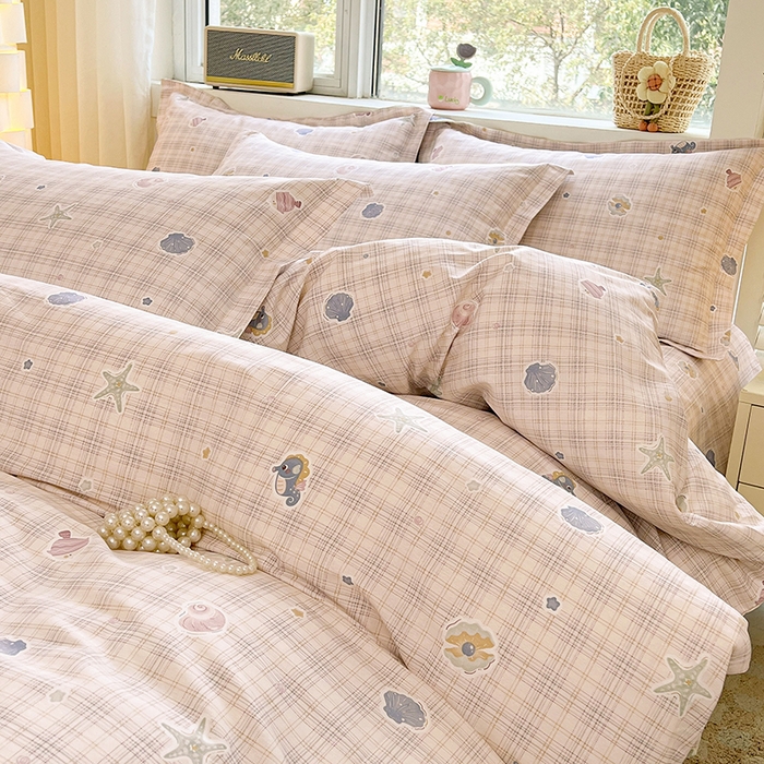 91家纺网 家纺一手货源 找家纺 名优家纺 2026新款13070全棉印花单床单 小粉螺