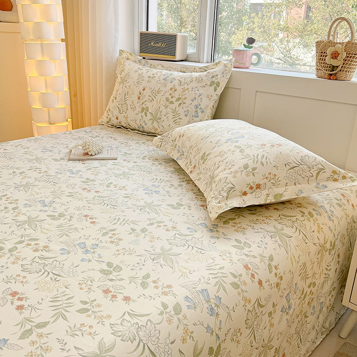 91家纺网 家纺一手货源 找家纺 名优家纺 2026新款13070全棉印花单床单 晚风私语