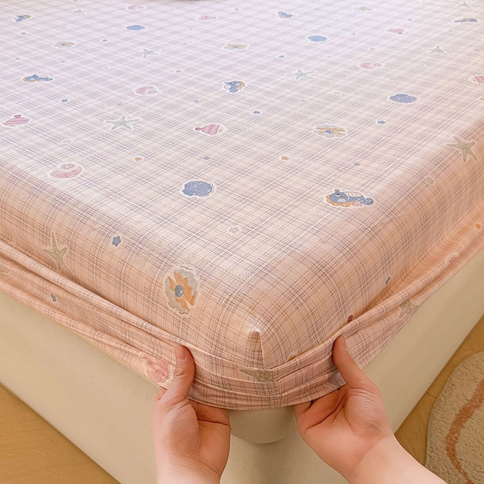 91家纺网 家纺一手货源 找家纺 名优家纺 2026新款13070全棉印花单床笠 小粉螺