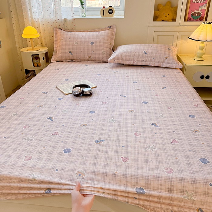 91家纺网 家纺一手货源 找家纺 名优家纺 2026新款13070全棉印花单床笠 小粉螺