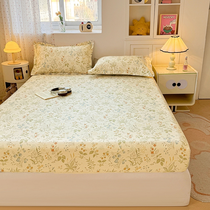 91家纺网 家纺一手货源 找家纺 名优家纺 2026新款13070全棉印花单床笠 晚风私语