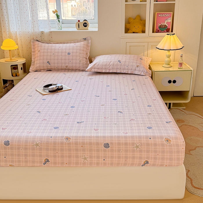 91家纺网 家纺一手货源 找家纺 名优家纺 2026新款13070全棉印花单床笠 小粉螺