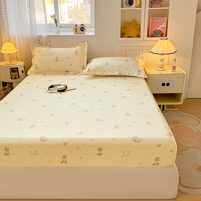 91家纺网 家纺一手货源 找家纺 名优家纺 2026新款13070全棉印花单床笠 怡花