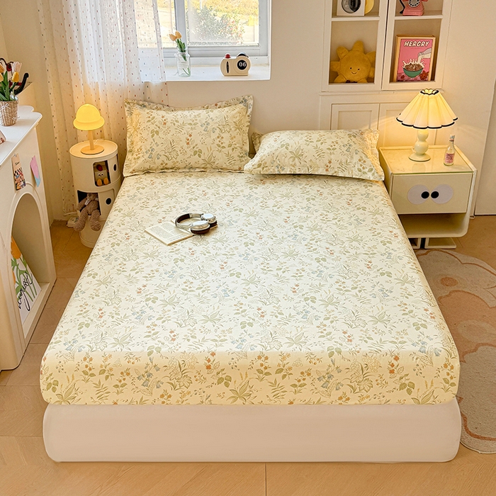 名优家纺 2026新款13070全棉印花单床笠 晚风私语