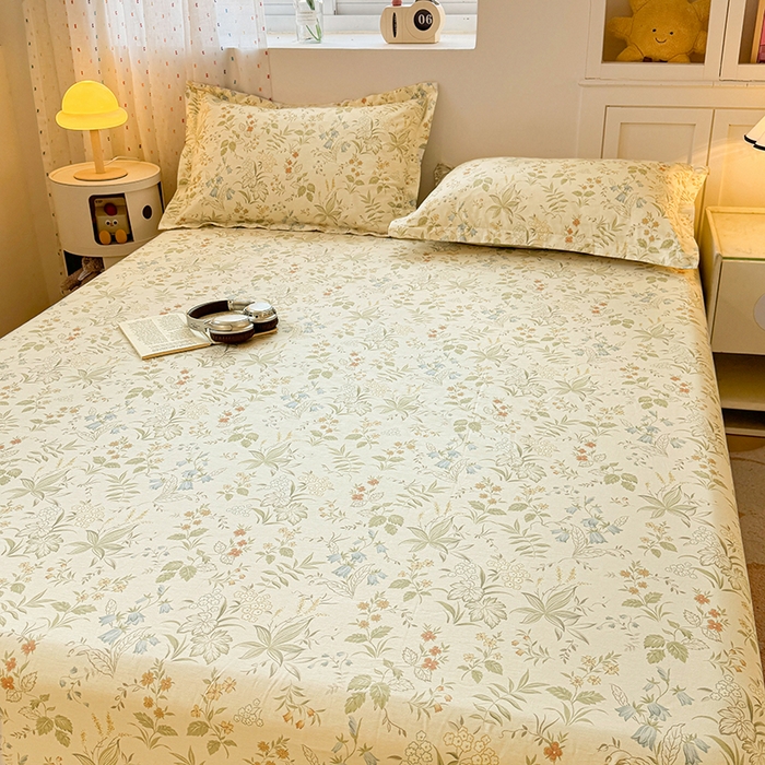 91家纺网 家纺一手货源 找家纺 名优家纺 2026新款13070全棉印花单床笠 晚风私语