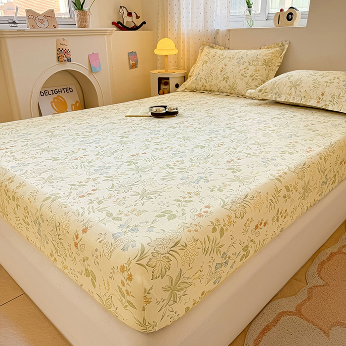 91家纺网 家纺一手货源 找家纺 名优家纺 2026新款13070全棉印花单床笠 晚风私语