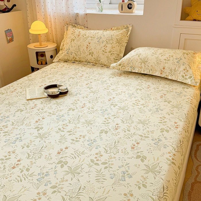 91家纺网 家纺一手货源 找家纺 名优家纺 2026新款13070全棉印花单床笠 晚风私语