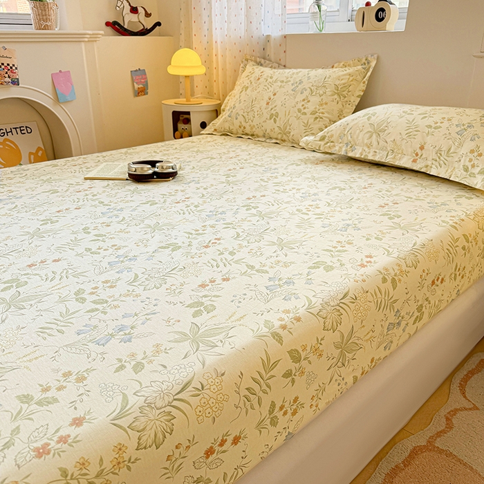 91家纺网 家纺一手货源 找家纺 名优家纺 2026新款13070全棉印花单床笠 晚风私语