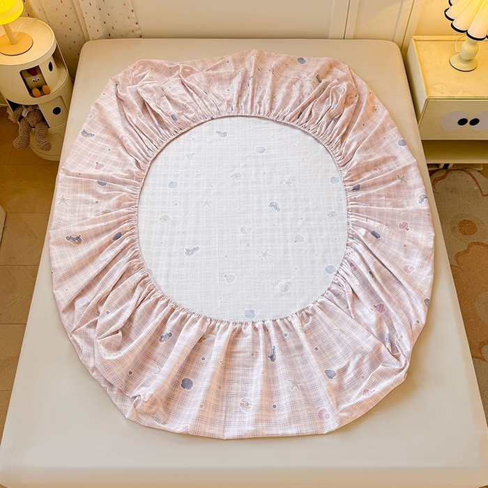 91家纺网 家纺一手货源 找家纺 名优家纺 2026新款13070全棉印花单床笠 小粉螺