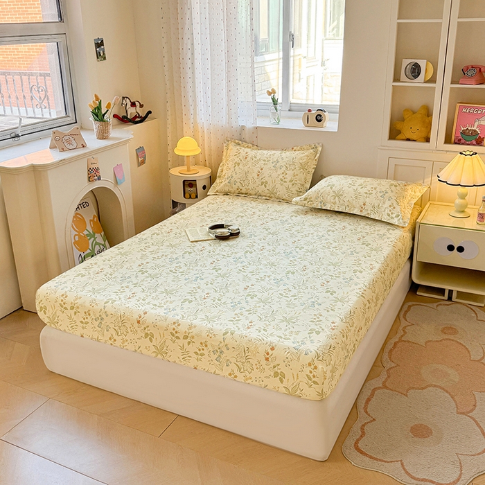 91家纺网 家纺一手货源 找家纺 名优家纺 2026新款13070全棉印花单床笠 晚风私语