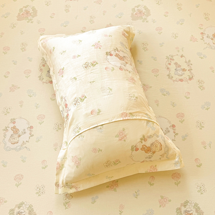 91家纺网 家纺一手货源 找家纺 名优家纺 2026新款13070全棉印花单床笠 兔茶春序