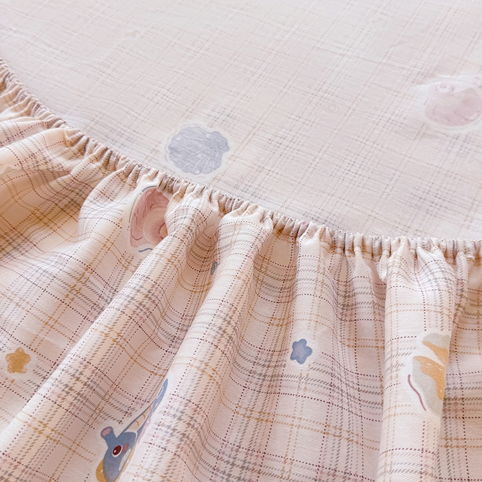 91家纺网 家纺一手货源 找家纺 名优家纺 2026新款13070全棉印花单床笠 小粉螺