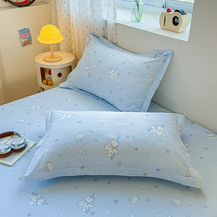 91家纺网 家纺一手货源 找家纺 名优家纺 2026新款13070全棉印花单床笠 星星独角兽