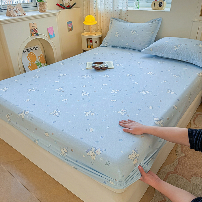 91家纺网 家纺一手货源 找家纺 名优家纺 2026新款13070全棉印花单床笠 星星独角兽