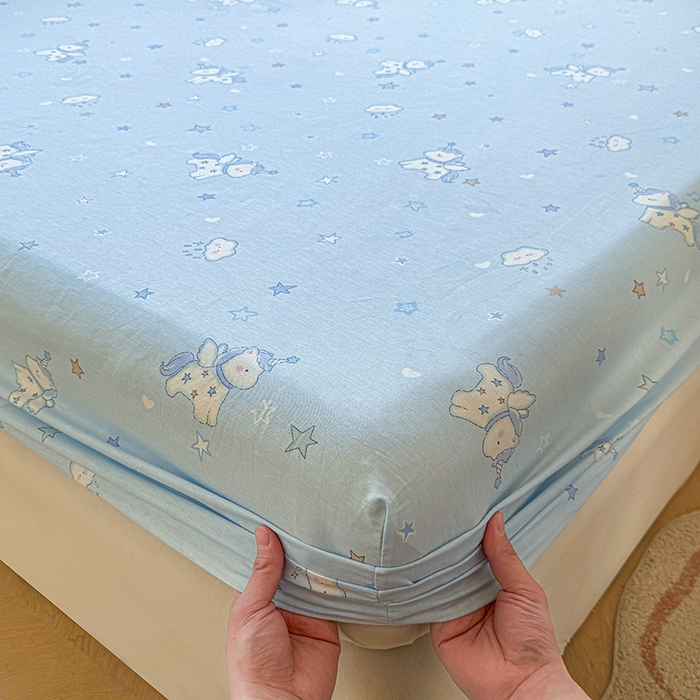 91家纺网 家纺一手货源 找家纺 名优家纺 2026新款13070全棉印花单床笠 星星独角兽