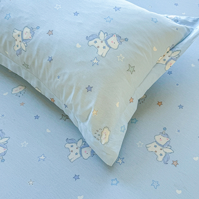 91家纺网 家纺一手货源 找家纺 名优家纺 2026新款13070全棉印花单床笠 星星独角兽