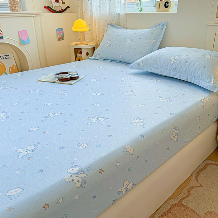 91家纺网 家纺一手货源 找家纺 名优家纺 2026新款13070全棉印花单床笠 星星独角兽