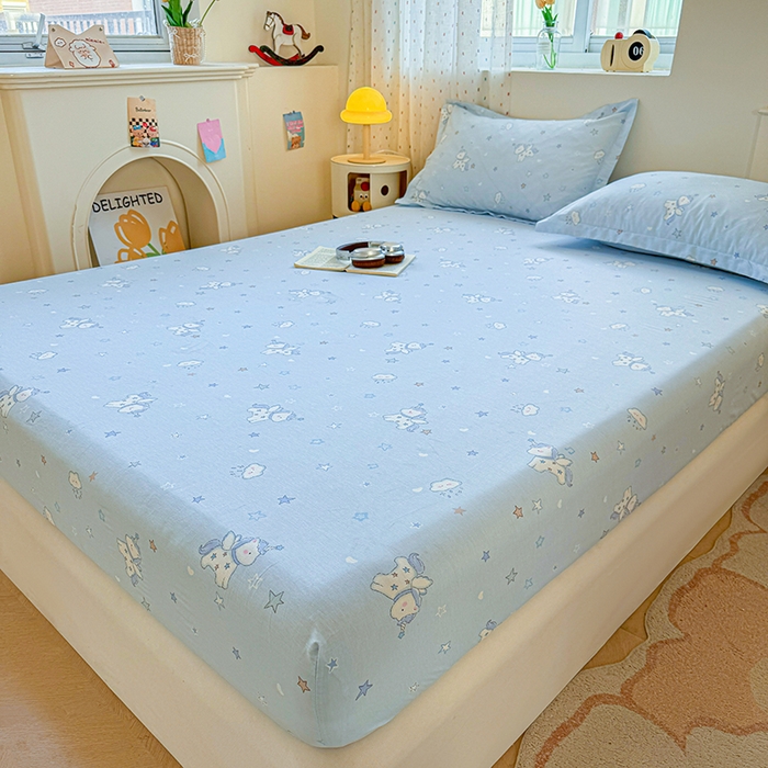 91家纺网 家纺一手货源 找家纺 名优家纺 2026新款13070全棉印花单床笠 星星独角兽