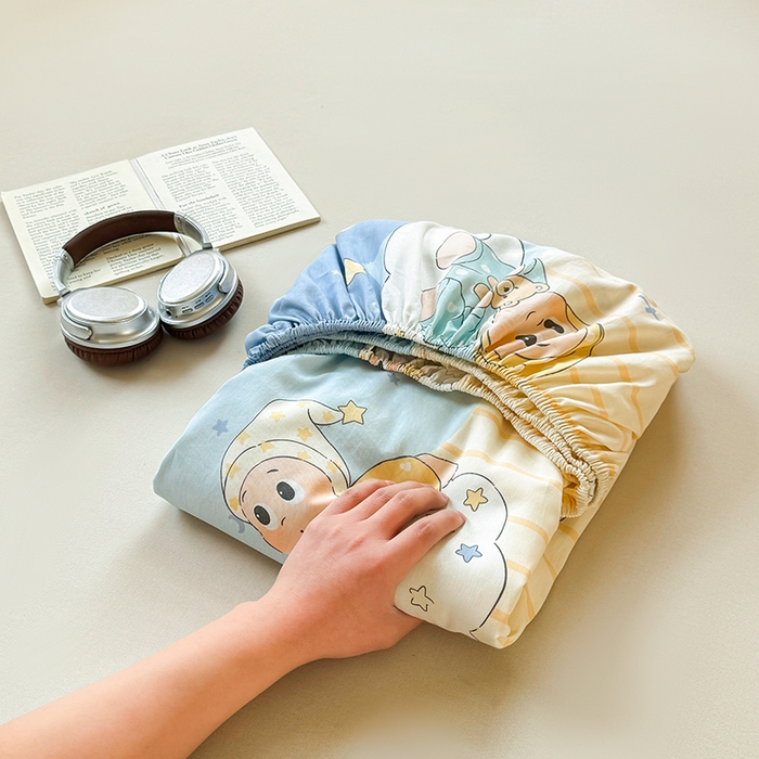 91家纺网 家纺一手货源 找家纺 名优家纺 2026新款13070全棉印花单床笠 星语星愿