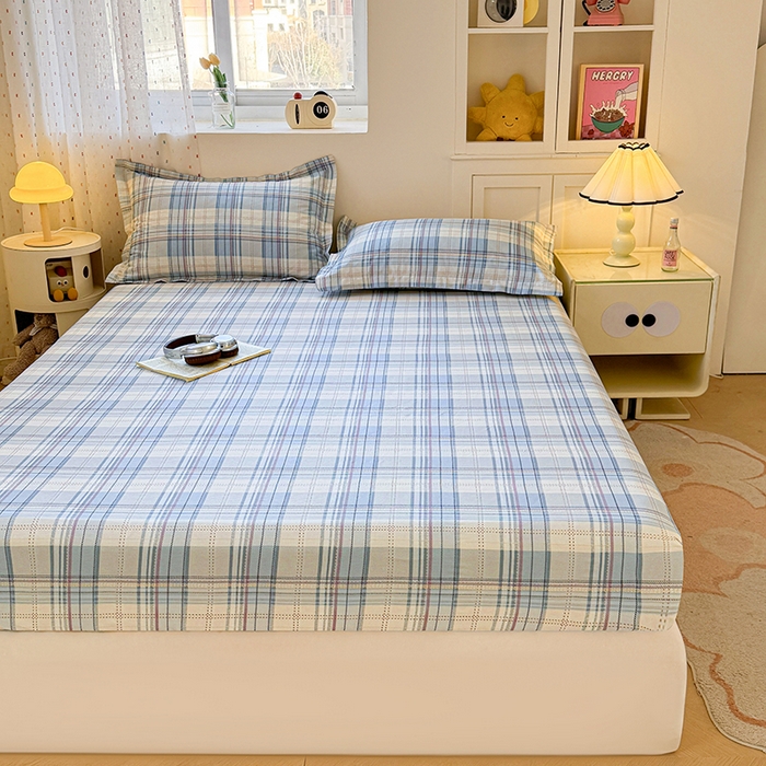 91家纺网 家纺一手货源 找家纺 名优家纺 2026新款13070全棉印花单床笠 理想生活-灰