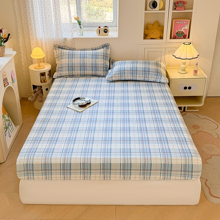 名优家纺 2026新款13070全棉印花单床笠 理想生活-灰