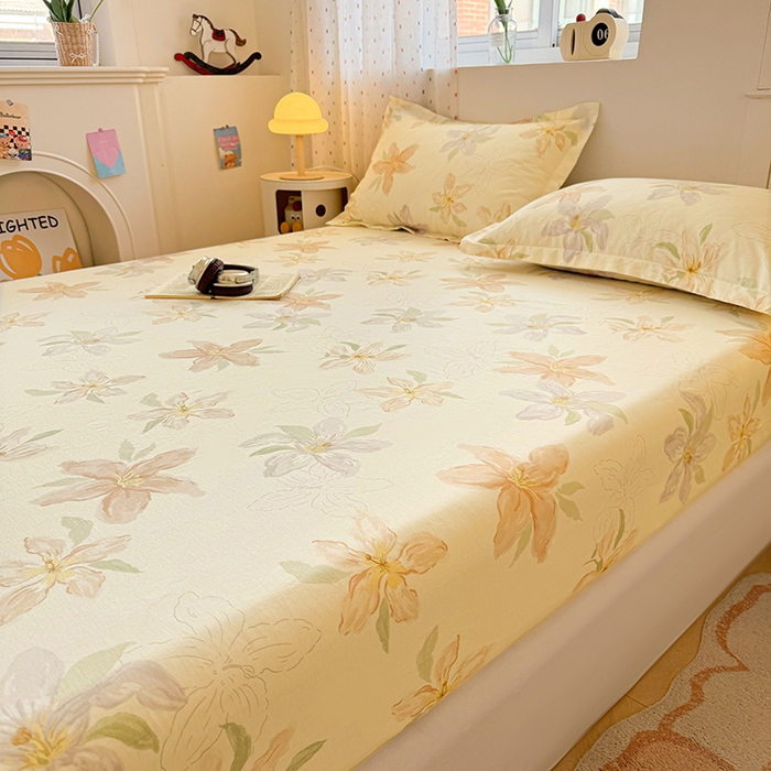 91家纺网 家纺一手货源 找家纺 名优家纺 2026新款13070全棉印花单床笠 星点兔语