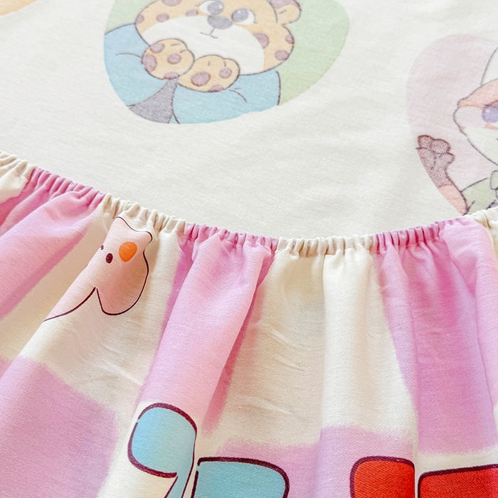 91家纺网 家纺一手货源 找家纺 名优家纺 2026新款13070全棉印花单床笠 开心动物城