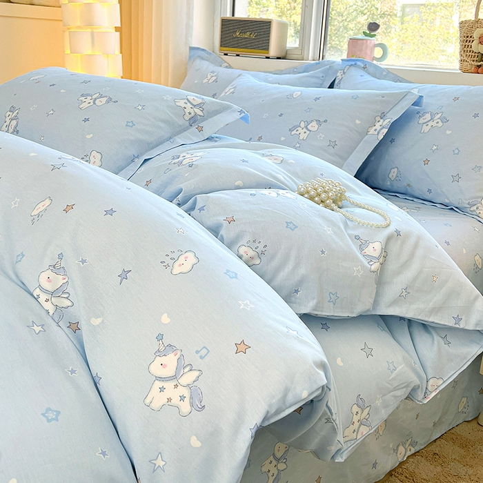 91家纺网 家纺一手货源 找家纺 名优家纺 2026新款13070全棉印花单枕套 星星独角兽