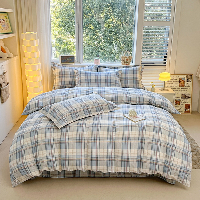 名优家纺 2026新款13070全棉印花四件套 理想生活-灰