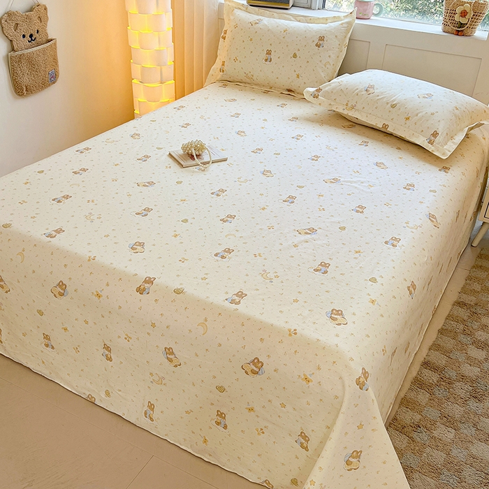 91家纺网 家纺一手货源 找家纺 名优家纺 2026新款13070全棉印花单枕套 星点兔语