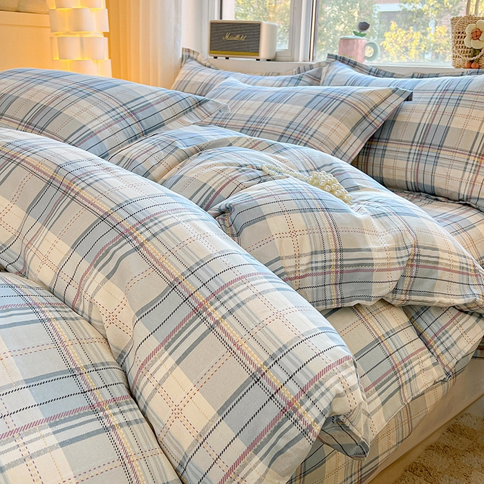 91家纺网 家纺一手货源 找家纺 名优家纺 2026新款13070全棉印花四件套 理想生活-灰