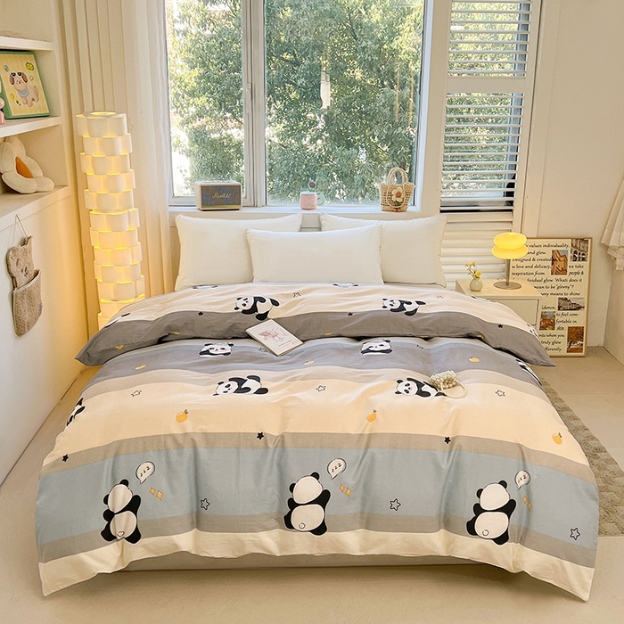 91家纺网 家纺一手货源 找家纺 名优家纺 2026新款13070全棉印花单枕套 调皮熊猫