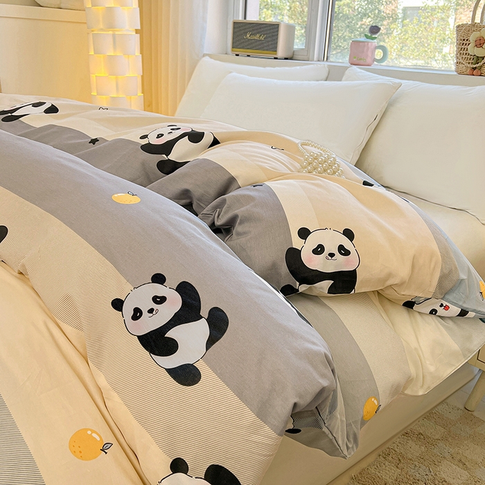 91家纺网 家纺一手货源 找家纺 名优家纺 2026新款13070全棉印花单枕套 调皮熊猫