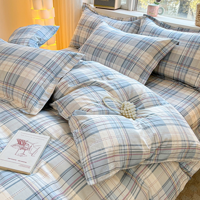 91家纺网 家纺一手货源 找家纺 名优家纺 2026新款13070全棉印花四件套 理想生活-灰