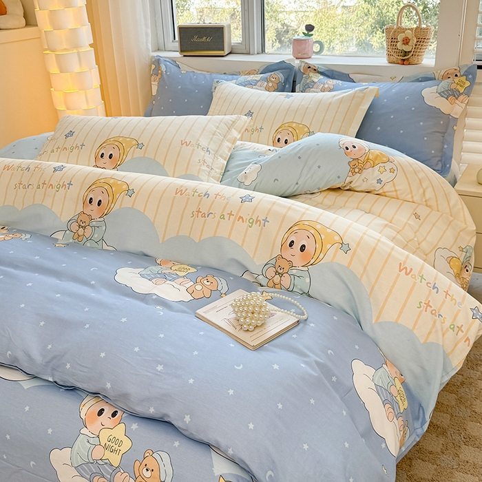 91家纺网 家纺一手货源 找家纺 名优家纺 2026新款13070全棉印花单枕套 星语星愿