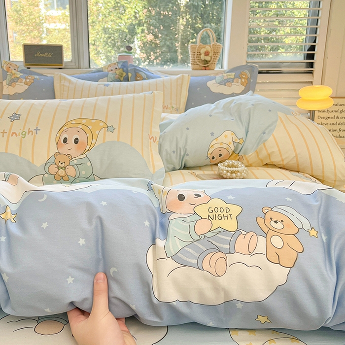 91家纺网 家纺一手货源 找家纺 名优家纺 2026新款13070全棉印花单枕套 星语星愿