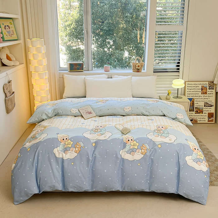 91家纺网 家纺一手货源 找家纺 名优家纺 2026新款13070全棉印花单枕套 星语星愿