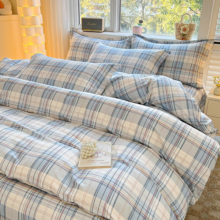 91家纺网 家纺一手货源 找家纺 名优家纺 2026新款13070全棉印花四件套 理想生活-灰