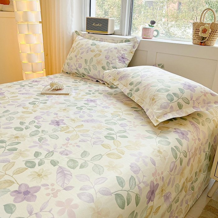 91家纺网 家纺一手货源 找家纺 名优家纺 2026新款13070全棉印花单枕套 抚香意叶