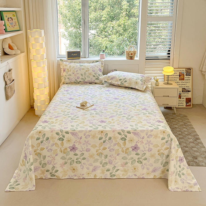 91家纺网 家纺一手货源 找家纺 名优家纺 2026新款13070全棉印花单枕套 抚香意叶