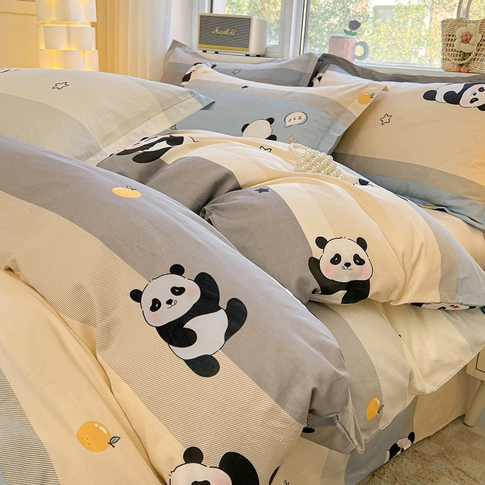 91家纺网 家纺一手货源 找家纺 名优家纺 2026新款13070全棉印花单枕套 调皮熊猫