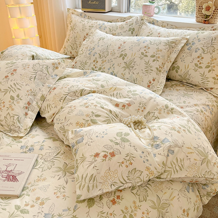 91家纺网 家纺一手货源 找家纺 名优家纺 2026新款13070全棉印花四件套 晚风私语