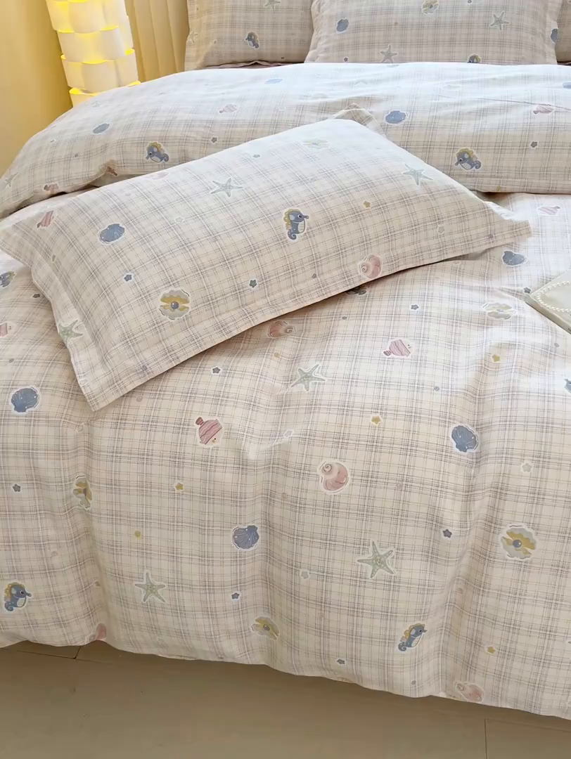 91家纺网 家纺一手货源 找家纺 名优家纺 2026新款13070全棉印花四件套 小粉螺