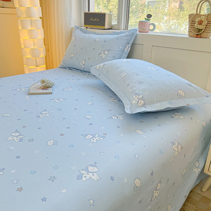 91家纺网 家纺一手货源 找家纺 名优家纺 2026新款13070全棉印花四件套 星星独角兽