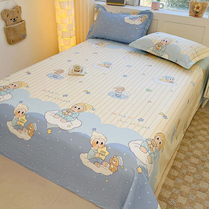 91家纺网 家纺一手货源 找家纺 名优家纺 2026新款13070全棉印花四件套 星语星愿