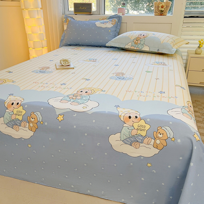 91家纺网 家纺一手货源 找家纺 名优家纺 2026新款13070全棉印花四件套 星语星愿