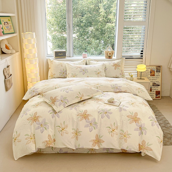 名优家纺 2026新款13070全棉印花四件套 怡花