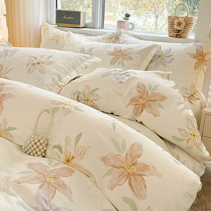 91家纺网 家纺一手货源 找家纺 名优家纺 2026新款13070全棉印花四件套 怡花