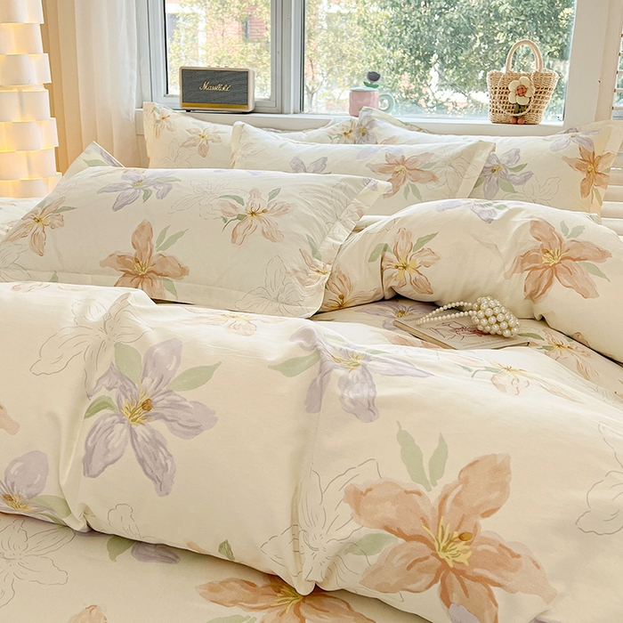 91家纺网 家纺一手货源 找家纺 名优家纺 2026新款13070全棉印花四件套 怡花